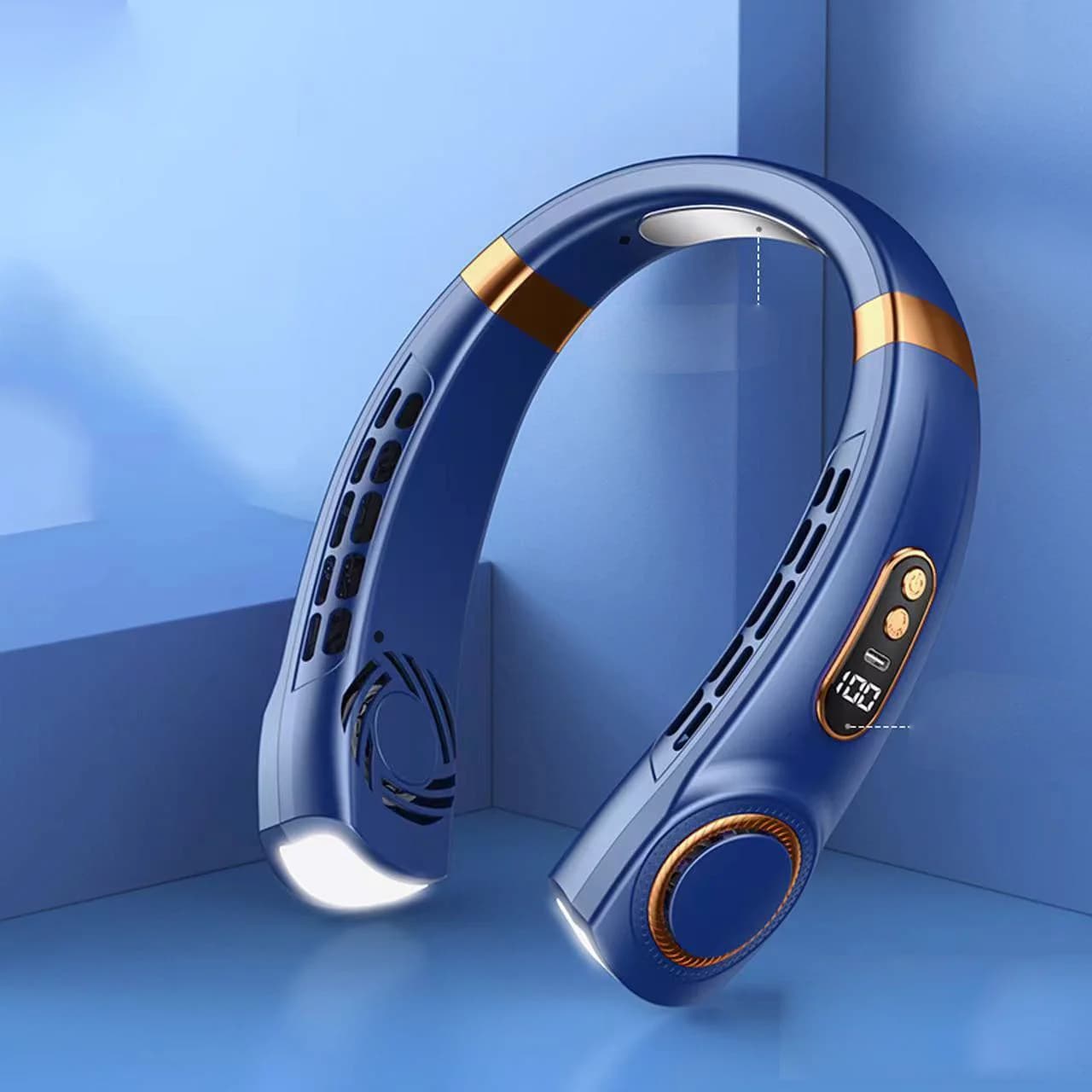 Portable Bladeless Neck Fan USB Rechargeable LED 360° Cooling 4000mAh Multi Speed — image 9