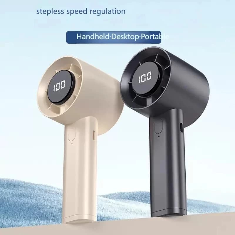 Portable Mini Handheld Fan USB Rechargeable LED Desktop Fan 100 Speeds — image 3