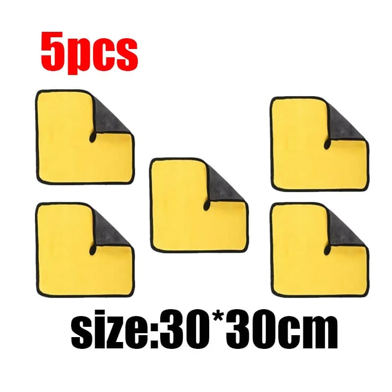5 Pcs Microfibre Car Wash Towels Ultra Absorbent Coral Fleece Cleaning Cloths — image 14