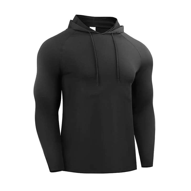 Men's Hooded Long Sleeve Gym Shirt Sportswear Running Fitness Casual Top — image 9