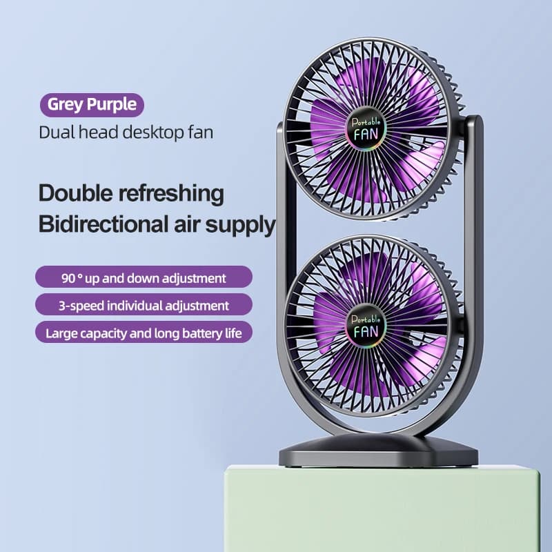 USB Rechargeable Desktop Fan Portable Rotatable Electric Fan for Picnic — image 8