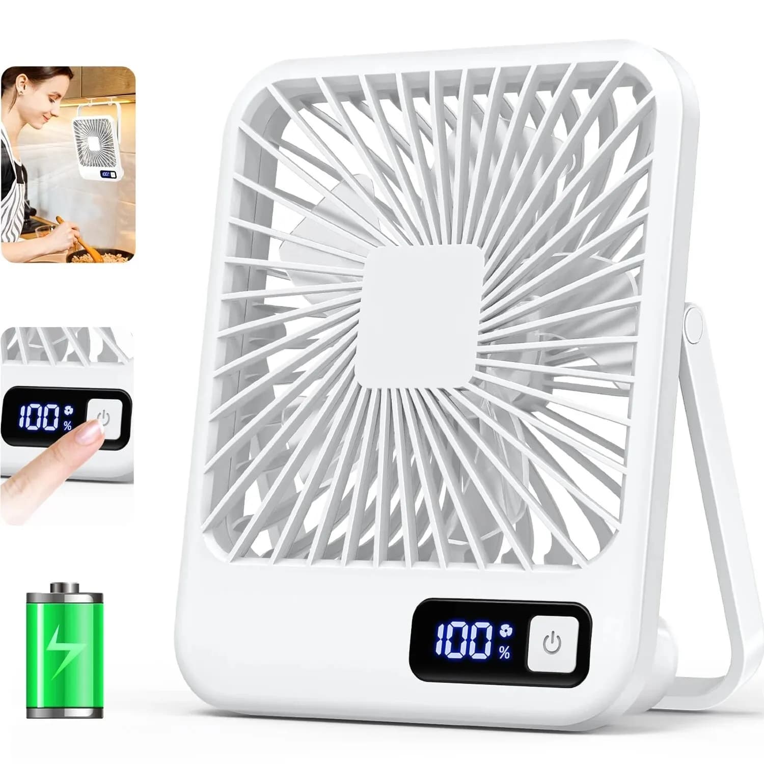 Portable USB Rechargeable Desk Fan 180° Tilt Foldable Personal Cooling Fan — image 10