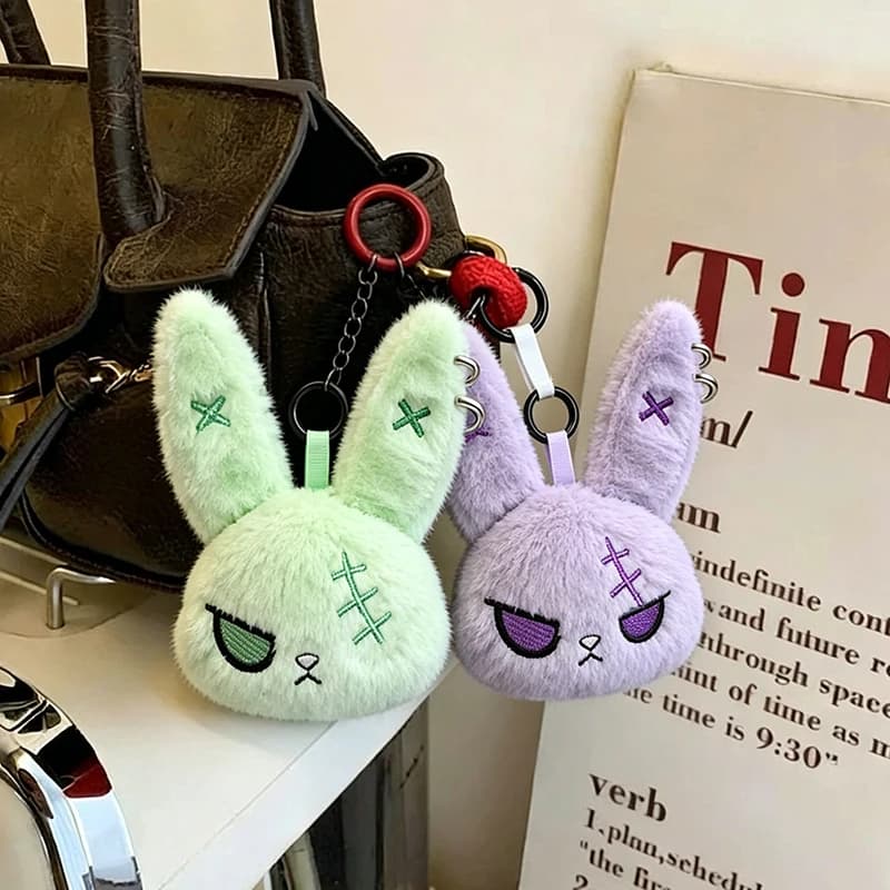 Gothic Bunny Plush Keychain Rabbit Bag Charm Horror Pendant Bandage Dark — image 13