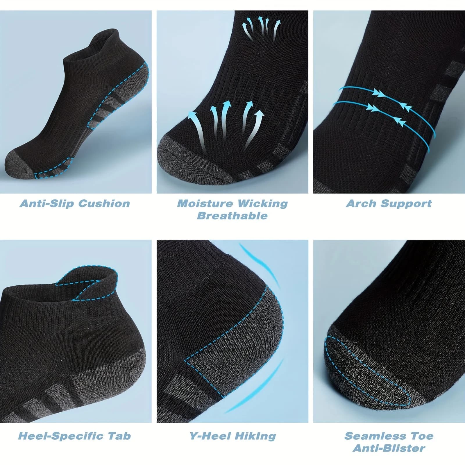 Men's Mesh Breathable Sports Socks Low Cut Short Tube Casual Ankle Socks — image 5