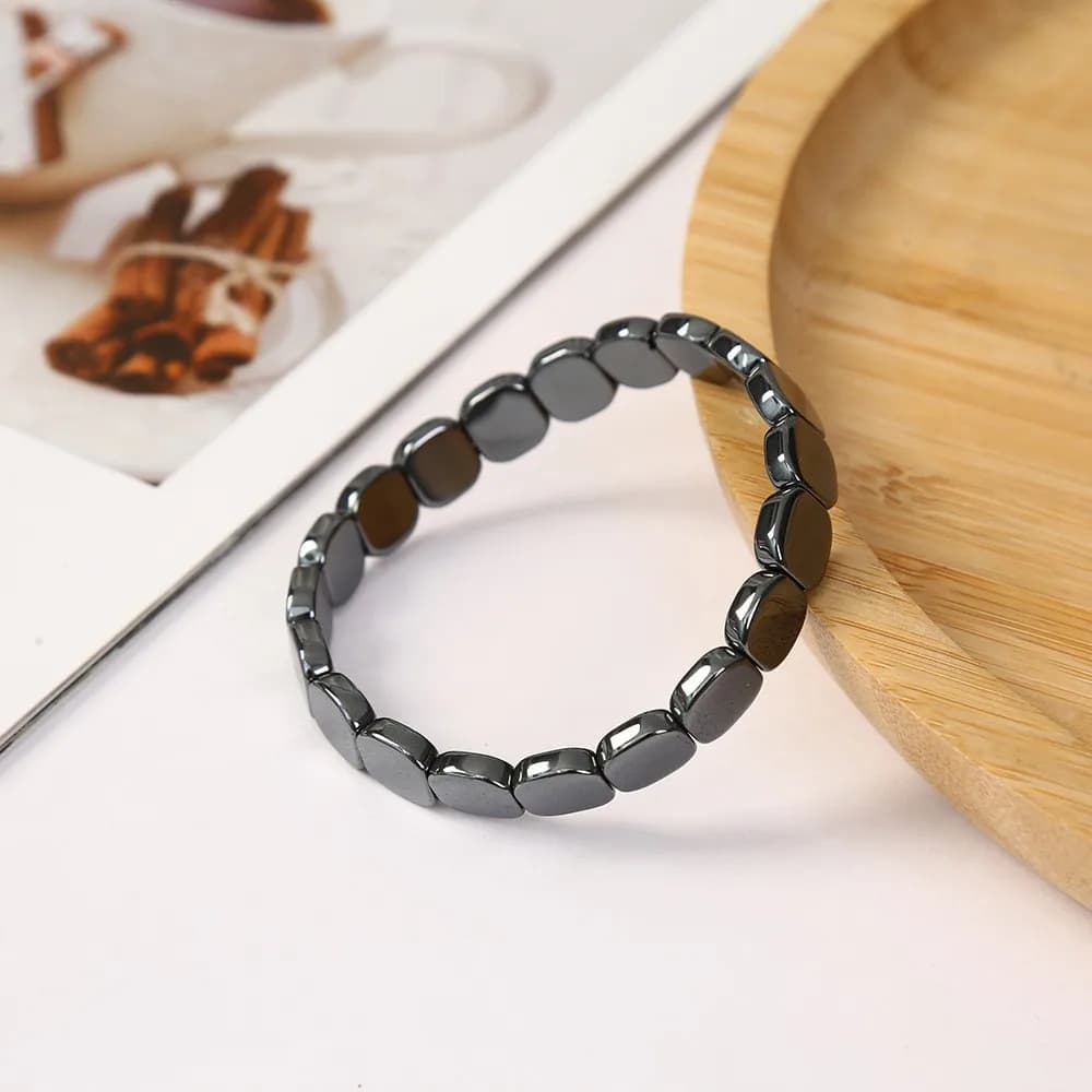 Hematite Healing Bracelet Black Gallstone Elastic Bracelet Men Gift New For Life — image 2