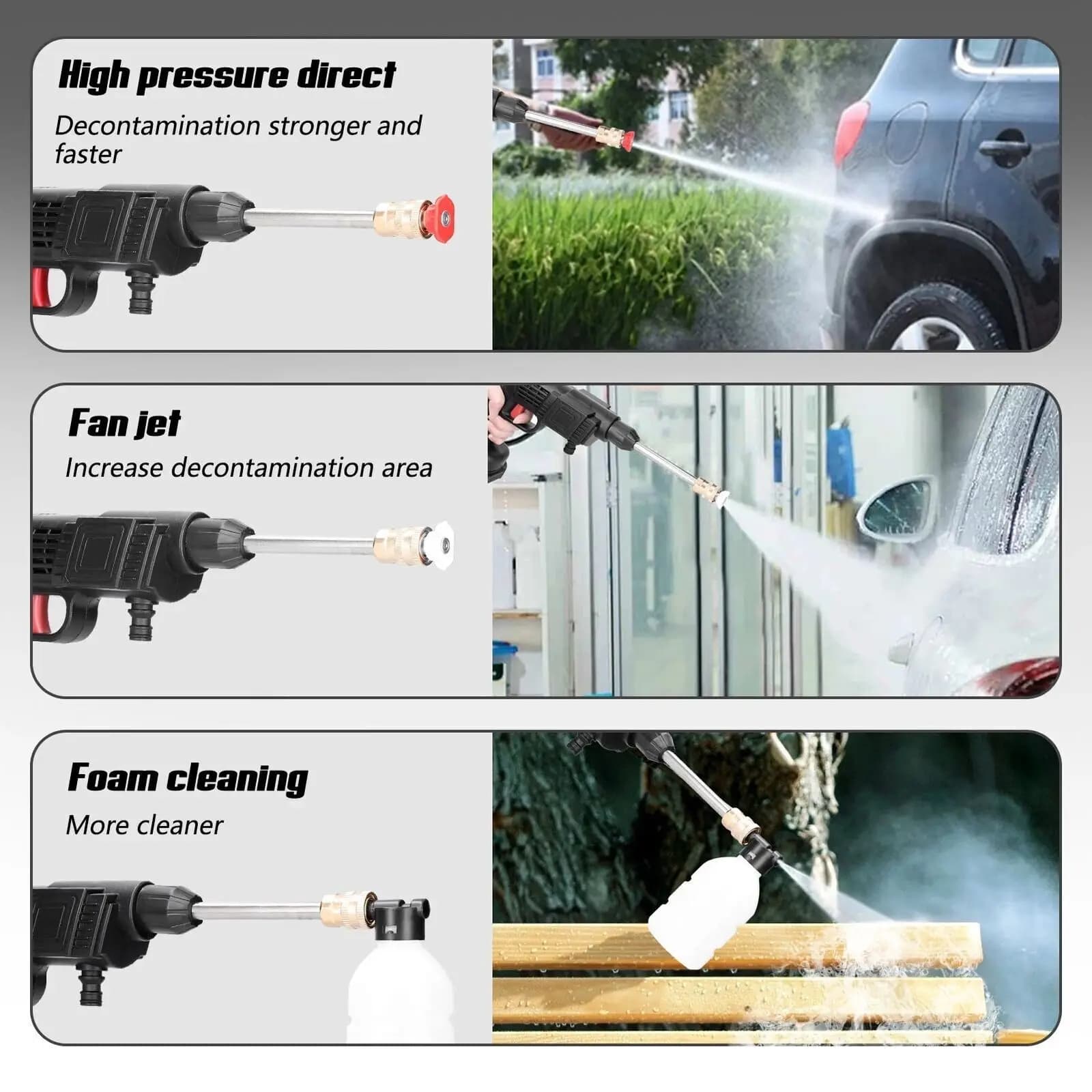 Cordless High Pressure Car Washer Portable Handheld Water Jet Cleaner with Batteries — image 2