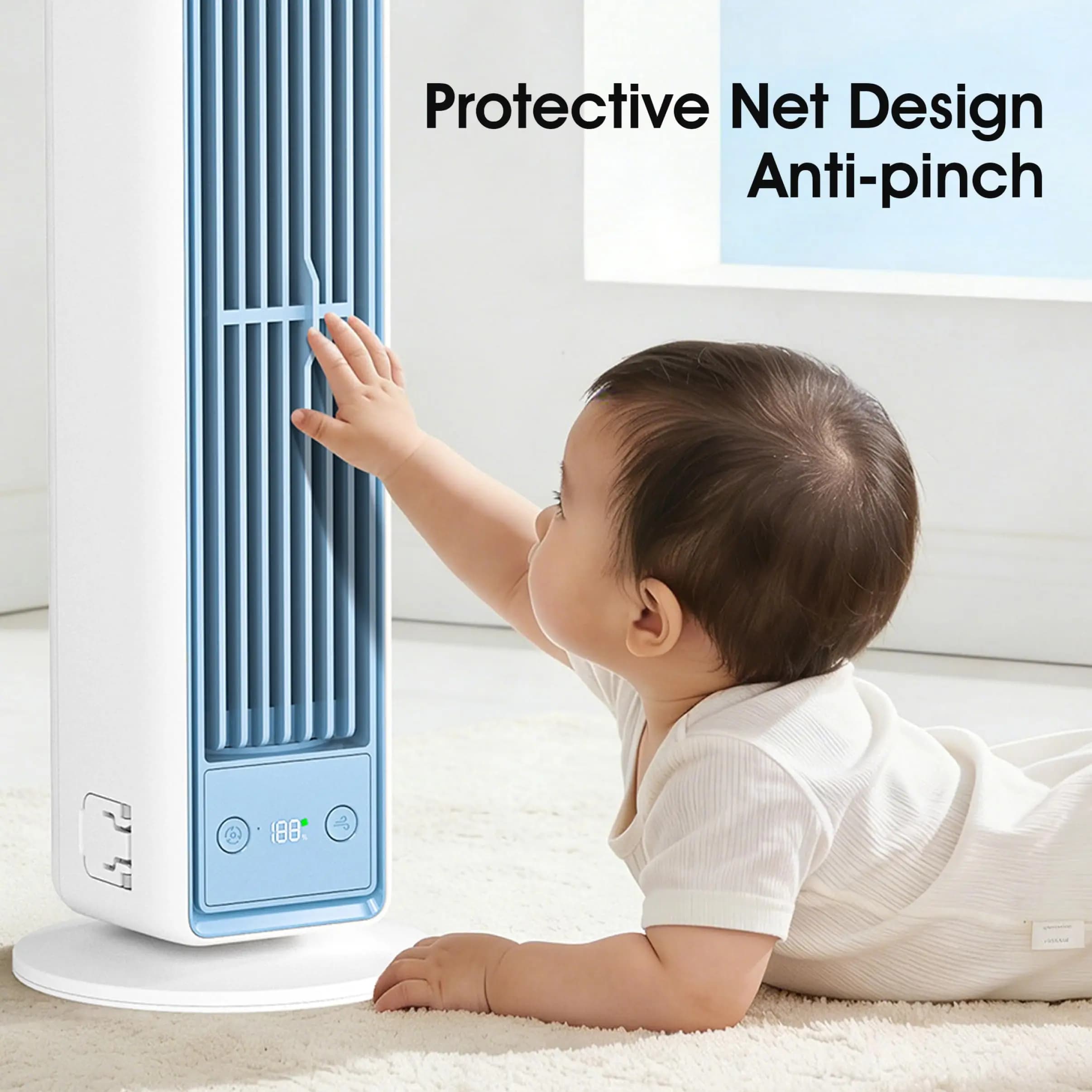 Silent Tower Fan Portable Air Cooler for Office Home Strong Wind Cooling — image 3