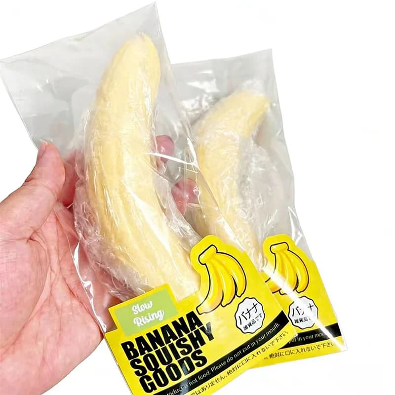 Squishy Banana Squeeze Toy Slow Rising Stress Relief Fidget New Simulated Pulp U — image 3