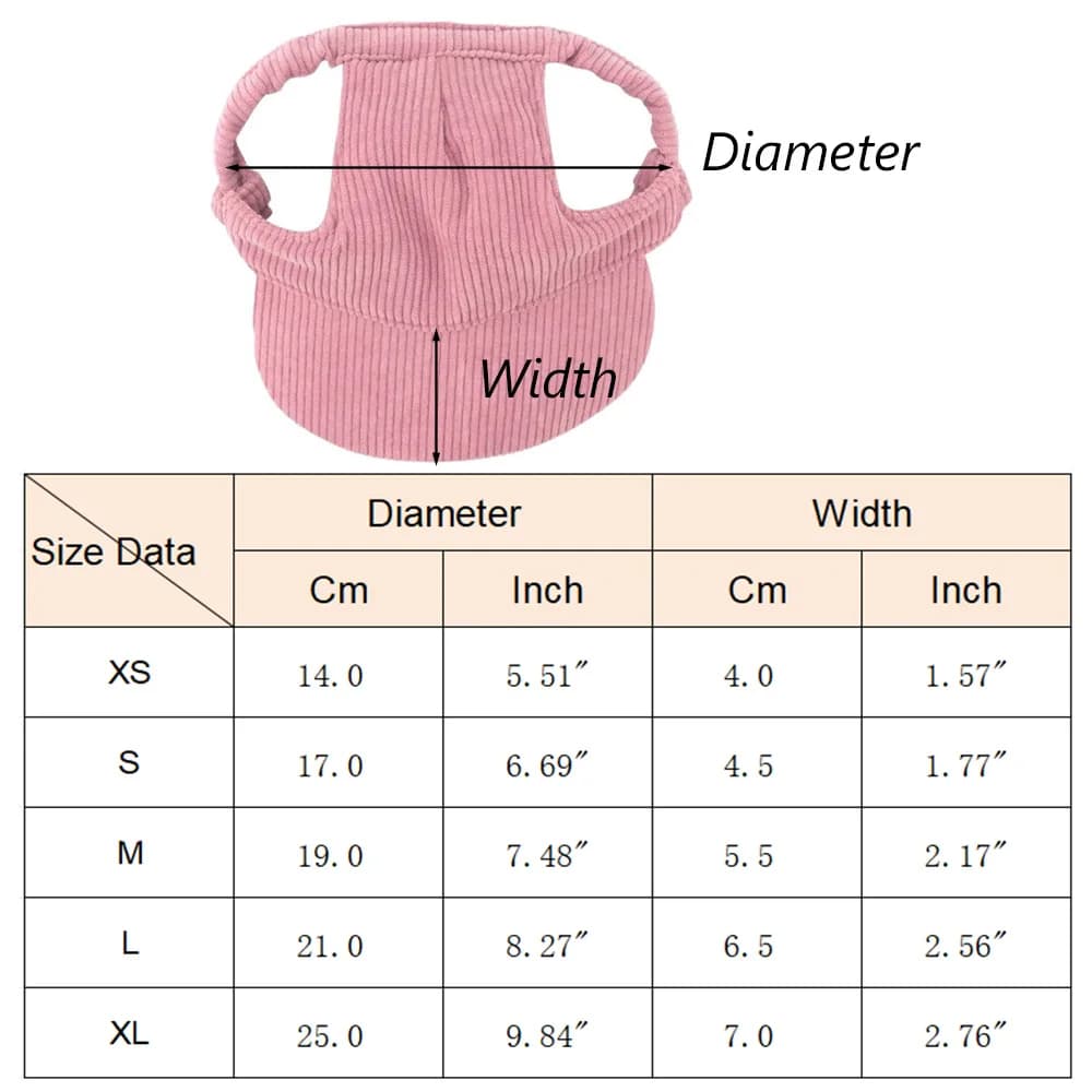 Dog Baseball Cap Corduroy Adjustable Pet Sun Hat Fashion Durable — image 2