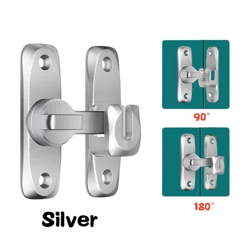 Door Bolts 90/180 Degree Flip Lock Home Security Sliding Door Latch New Zinc New — image 8
