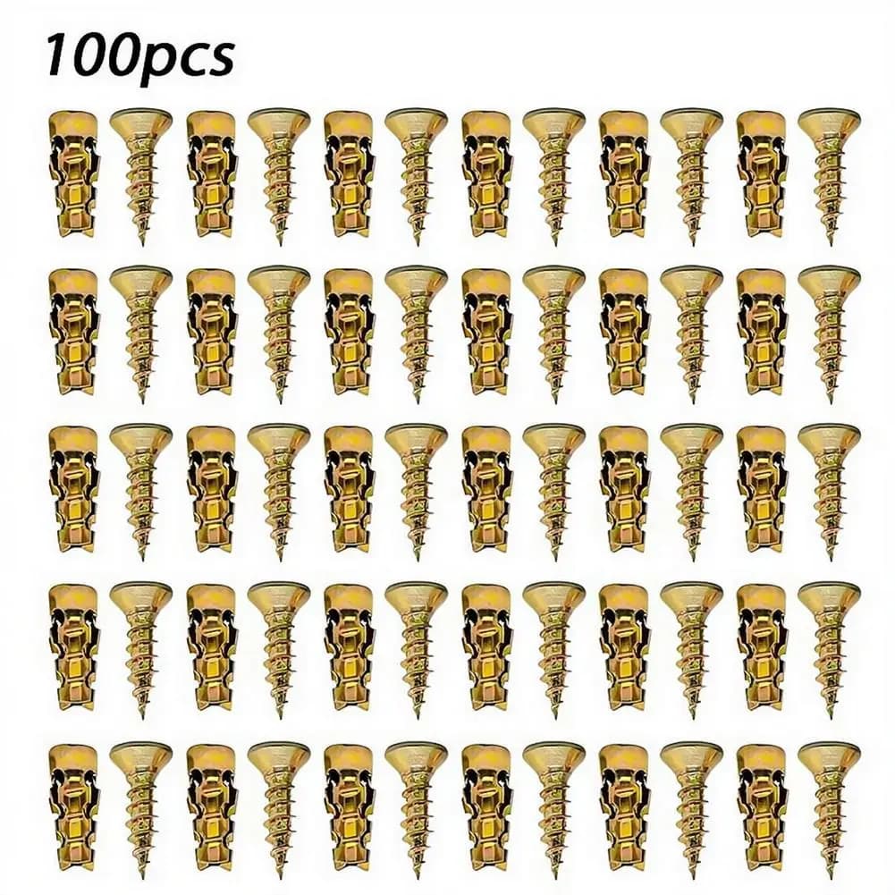 Expansion Screws 6x14mm Cabinet Door Hinge Repair Wall Anchors New 100pcs Short — image 6