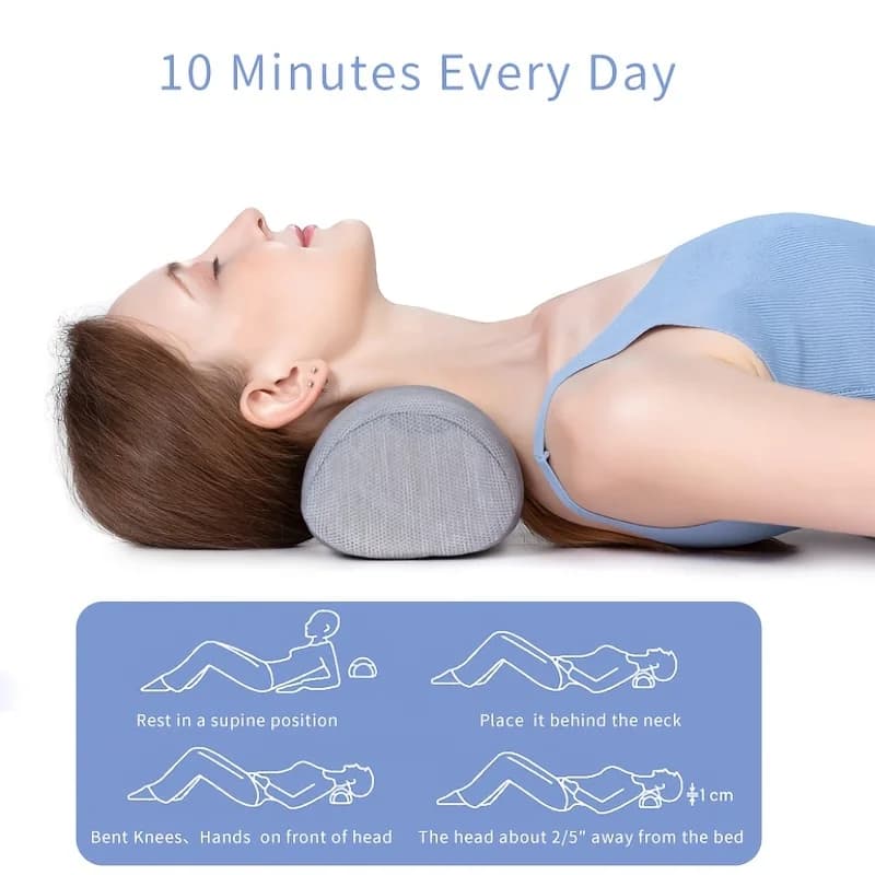 Neck Support Pillow Memory Foam Cervical Roll Traction Device New Say Goodbye UK — image 5