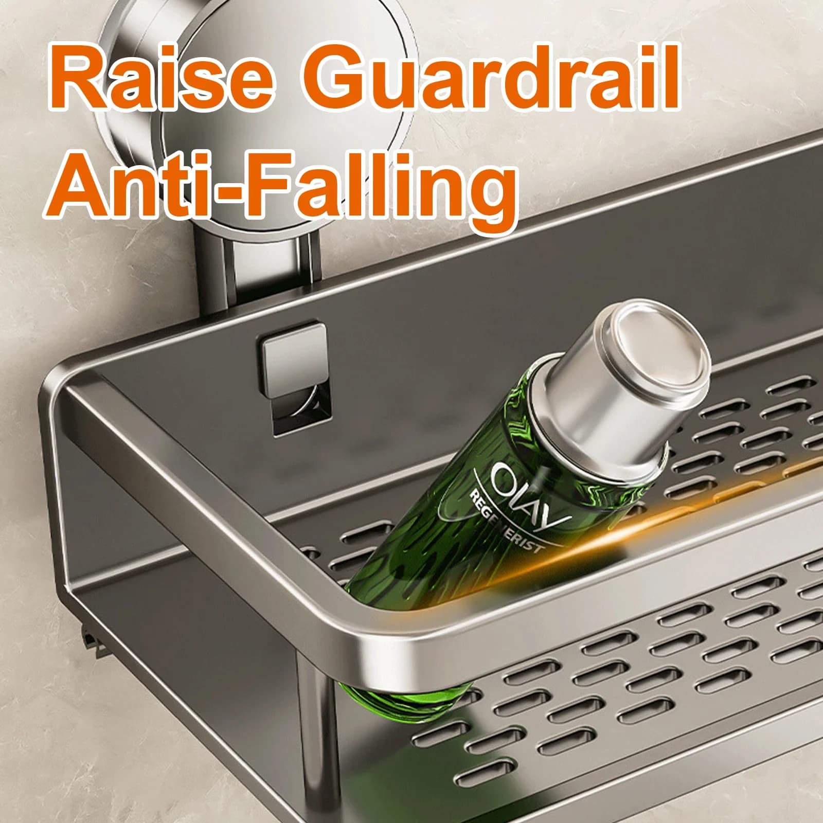 No-Drill Bathroom Suction Cup Shelf Storage Rack Wall Hanging — image 6