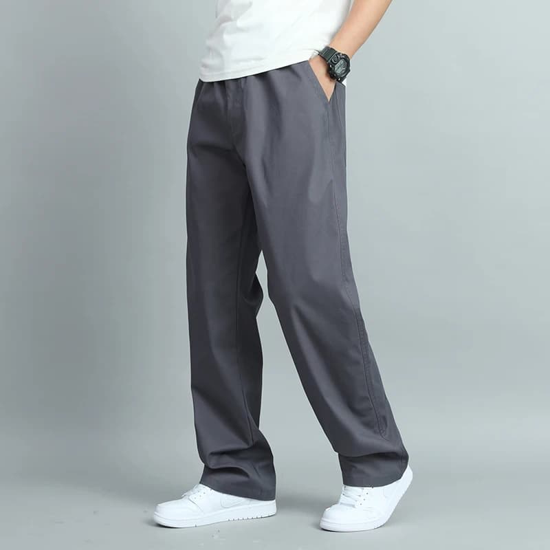 Men's Casual Cotton Trousers Loose Fit Straight Multi-Pocket Plus Size — image 2