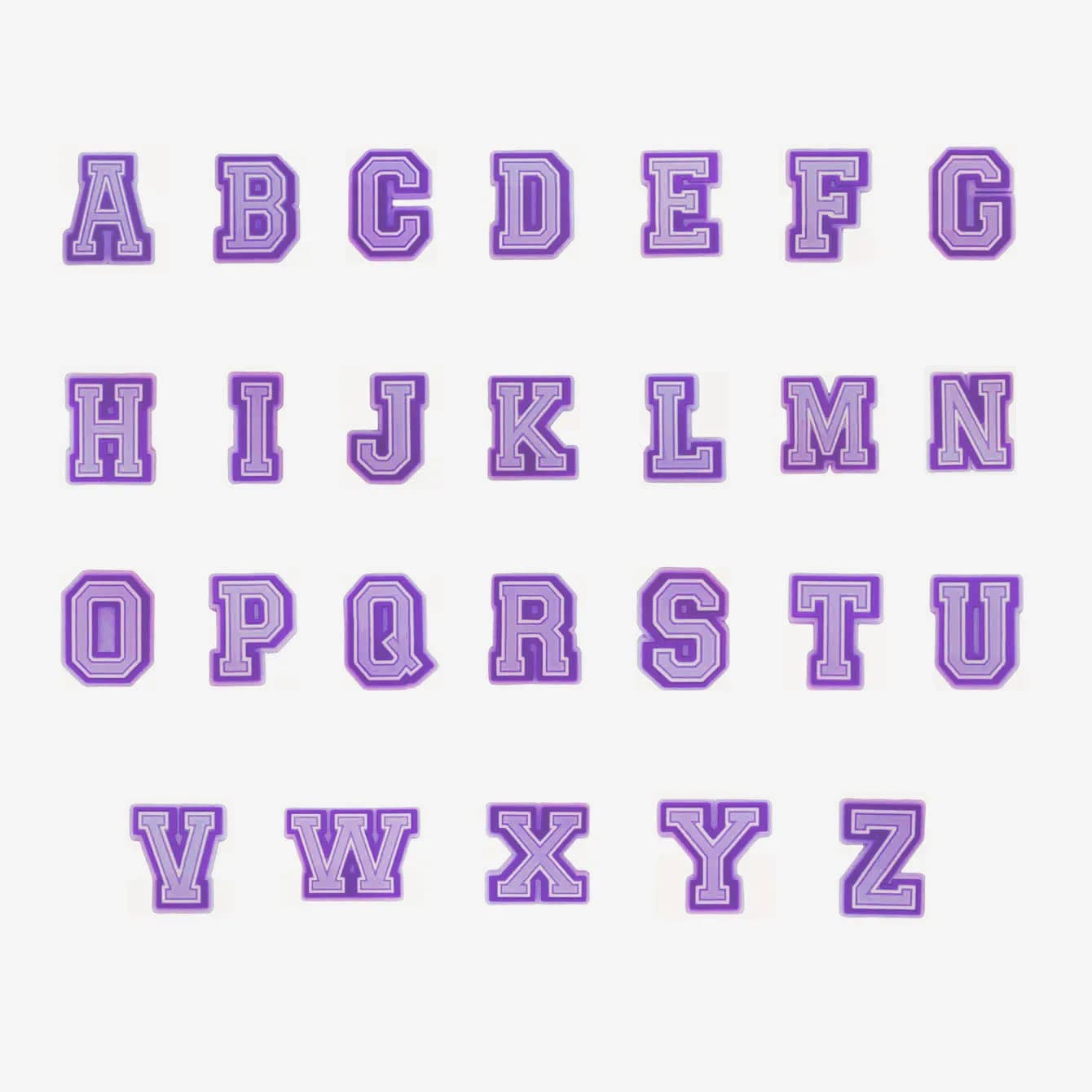 Purple Alphabet Letter Pins Shoe Charms for Crocs Clogs Slides DIY Bubble — image 9