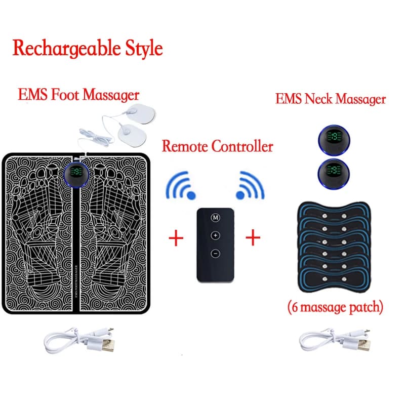 Electric EMS Foot Massager Pad Portable Muscle Stimulation Massage Mat New Pain — image 9