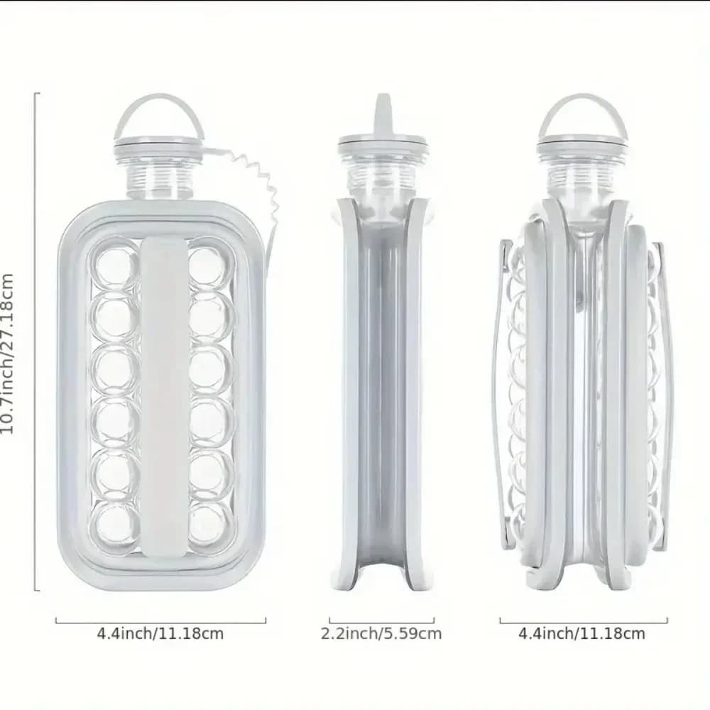 Portable 2-in-1 Folding Ice Maker Water Bottle Creative Ice Cube Mould for Bar — image 5