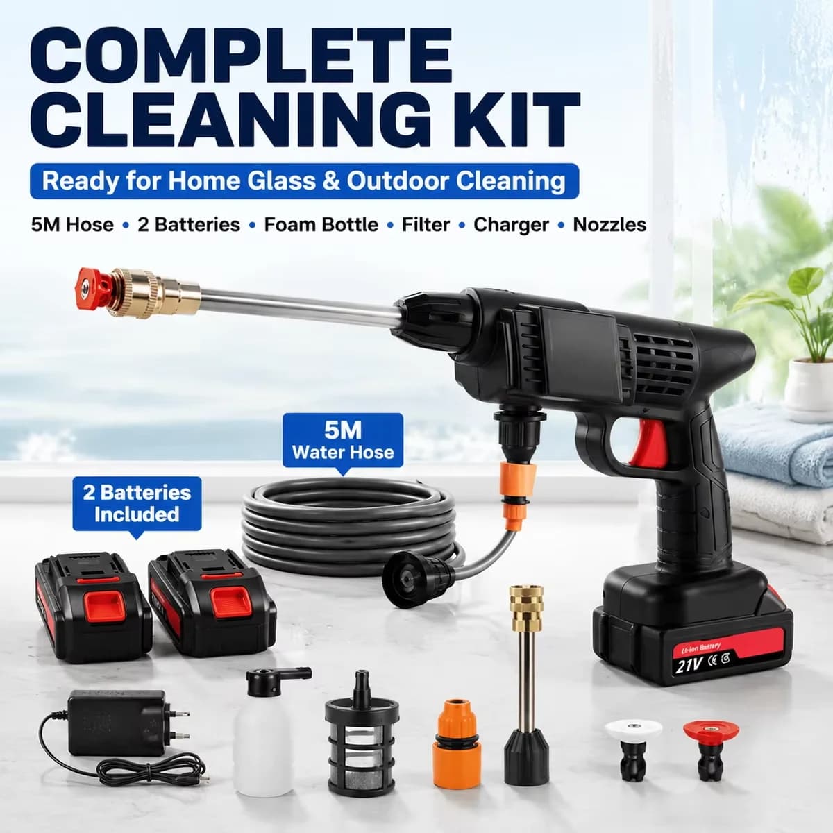 Cordless High Pressure Car Washer Portable Handheld Water Jet Cleaner with Batteries — image 3