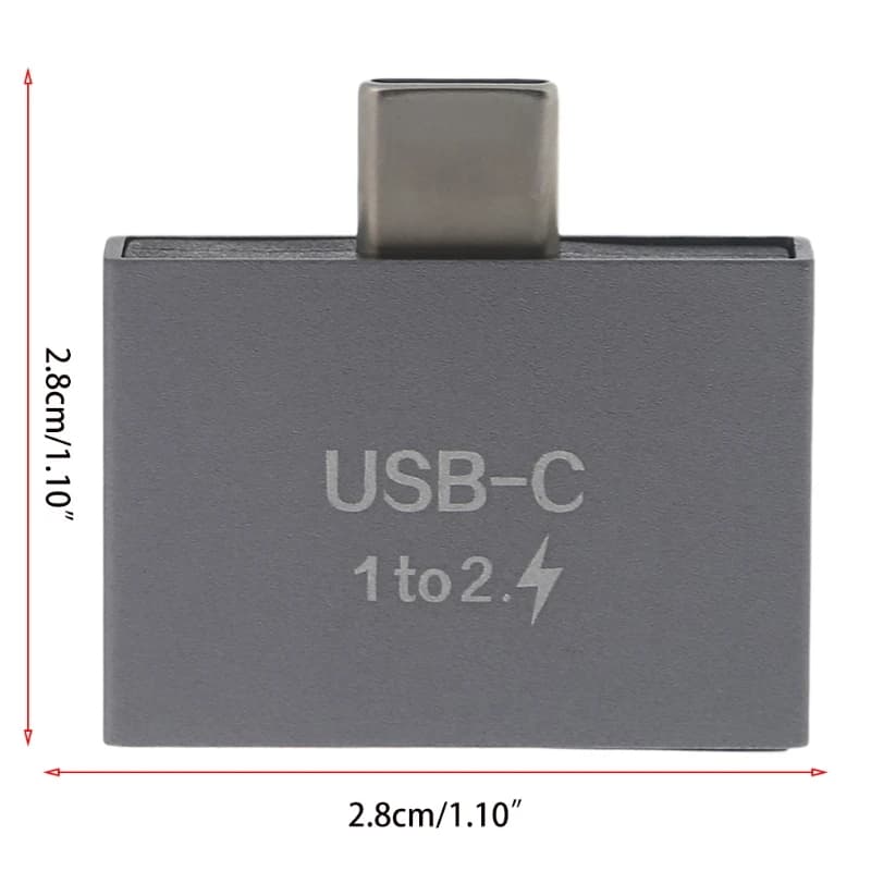 USB C Male to Dual USB C Female Splitter Data Cable Metal Shell New Compact Size — image 6