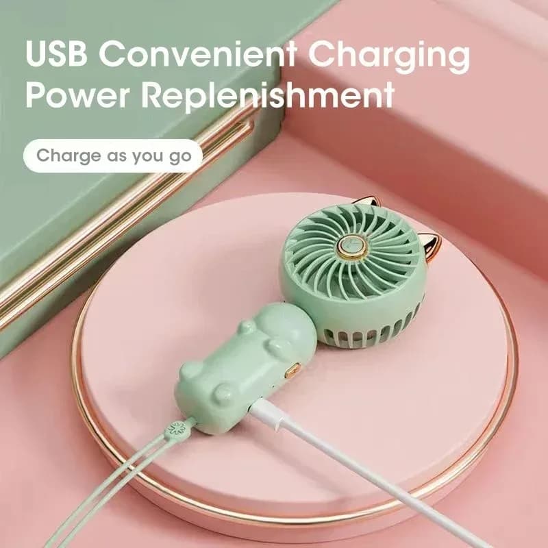 Mini Handheld Fan USB Rechargeable Portable Folding Summer Cooling Fan — image 3