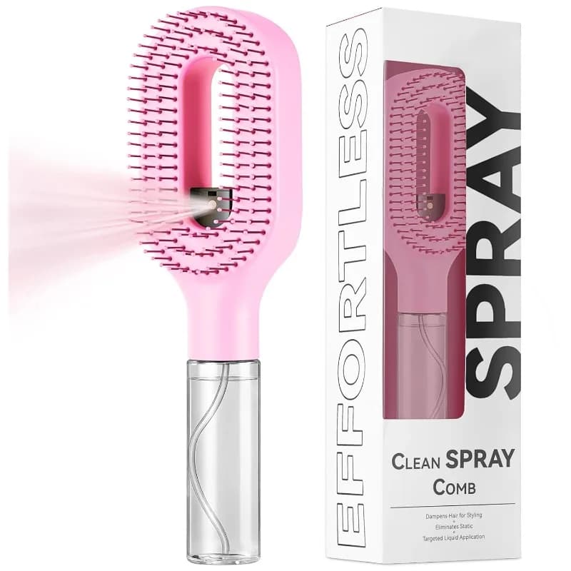 2-in-1 Spray Hair Comb Detangling Scalp Massage Brush Styling and Care Tool — image 8