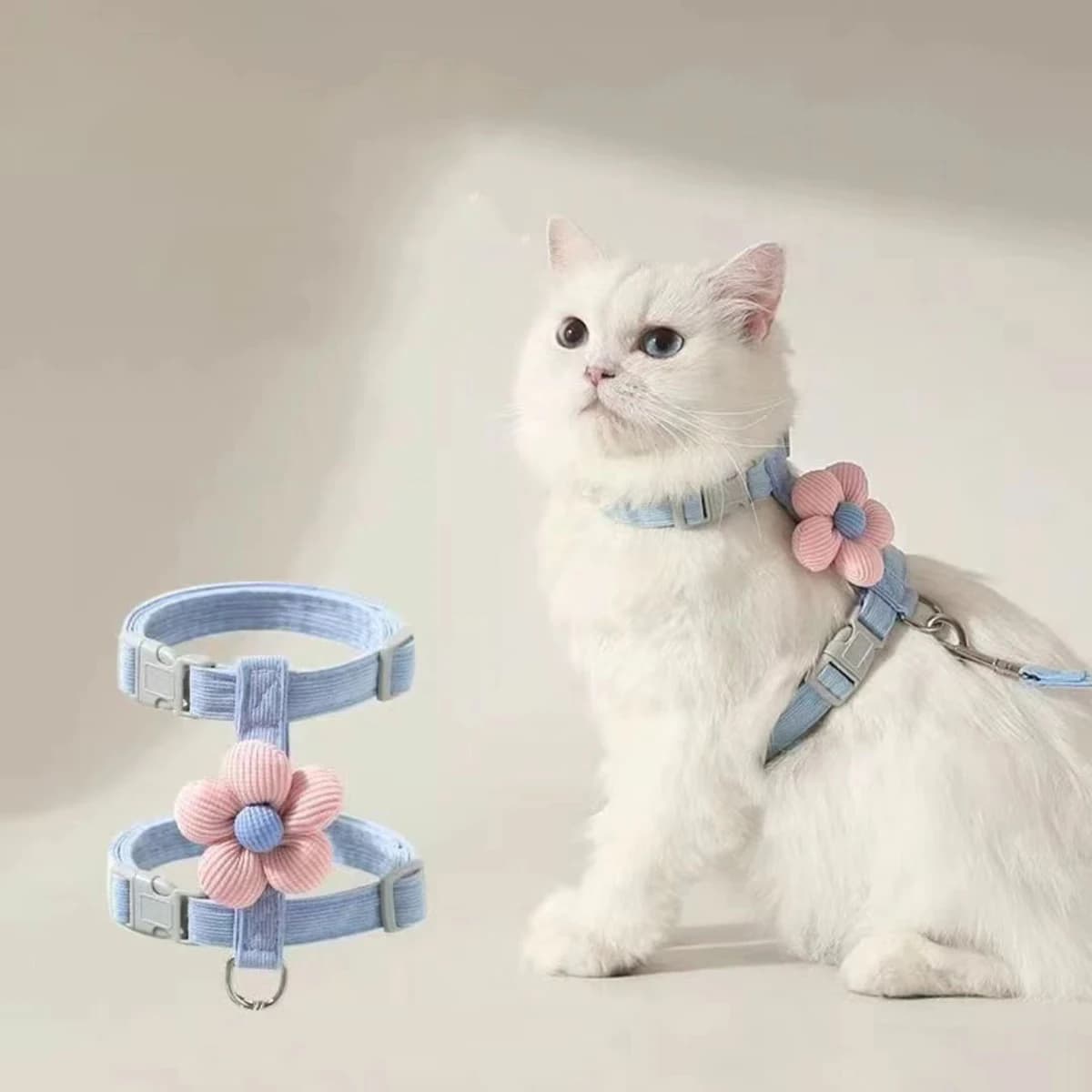 Cat Harness and Leash Set Adjustable Small Dog Pet Walking Strap New Sets for UK — image 7