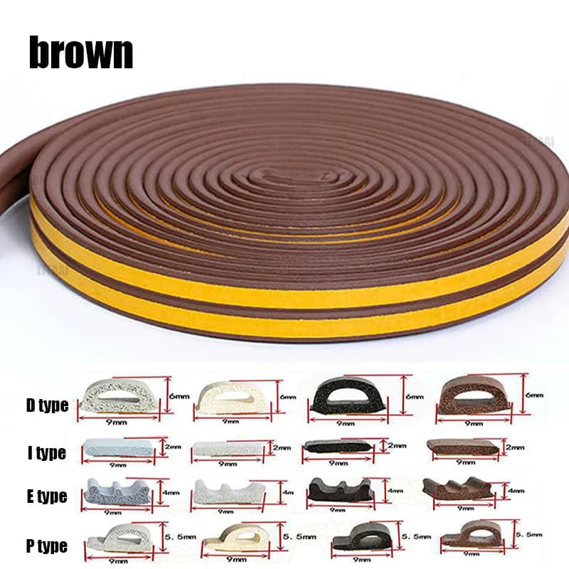 10m Self-Adhesive Door Window Seal Strip Acoustic Foam Weatherstrip — image 8