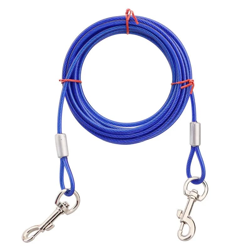 Double Dog Leash for Two Dogs Anti-Bite 3M Steel Wire Tie Out Cable Outdoor — image 9