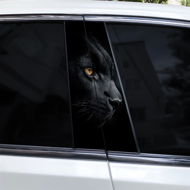 Leopard Car B-Pillar Waterproof Sticker DIY Door Styling Decal New 2pcs Animal U — image 7