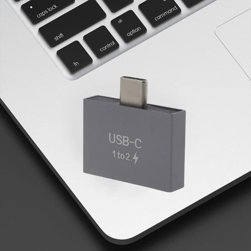 USB C Male to Dual USB C Female Splitter Data Cable Metal Shell New Compact Size — image 4