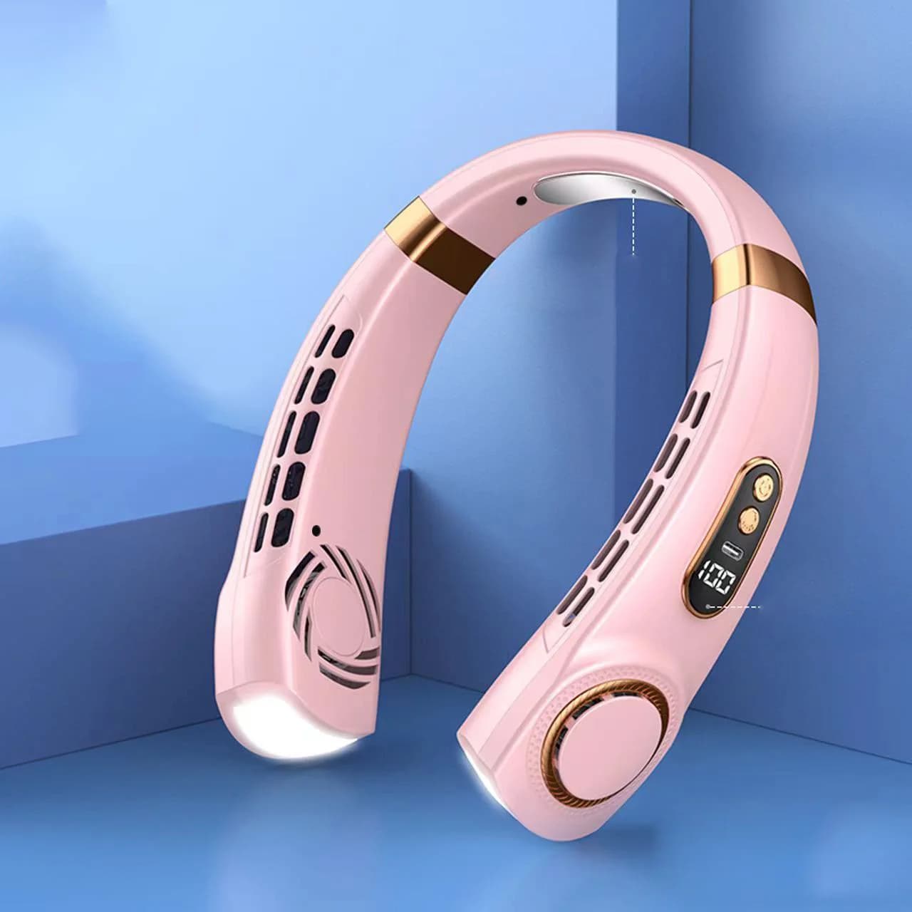 Portable Bladeless Neck Fan USB Rechargeable LED 360° Cooling 4000mAh Multi Speed — image 10