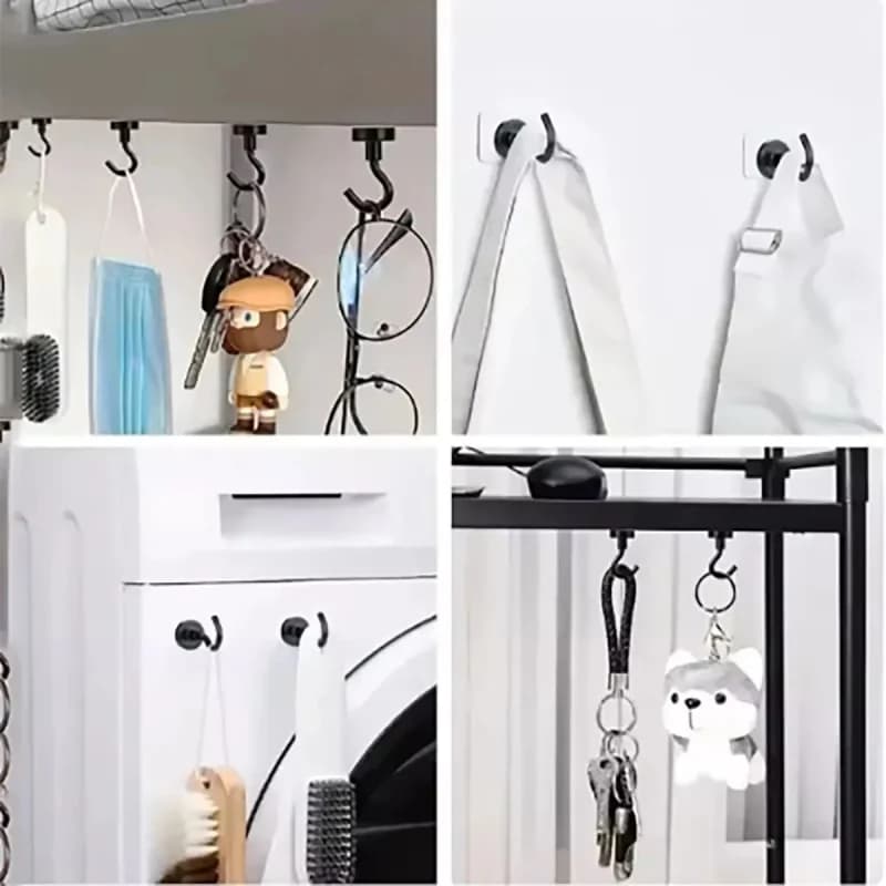 6 Pcs Strong Magnetic Hooks Punch-Free Wall Magnet Hooks for Keys Coat Hanging — image 2