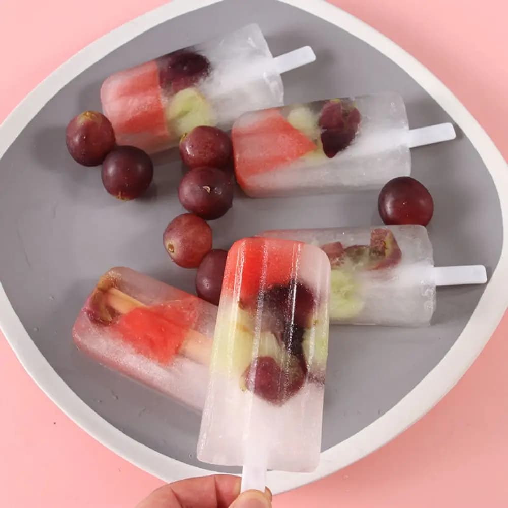 4-Link Popsicle Mould with Lid Homemade Ice Cream Frozen Moulds Mung Bean — image 3