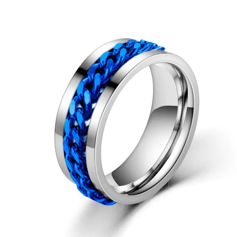 Rotating Stainless Steel Spinner Ring Anti-Anxiety Fidget Punk Couple Ring — image 13