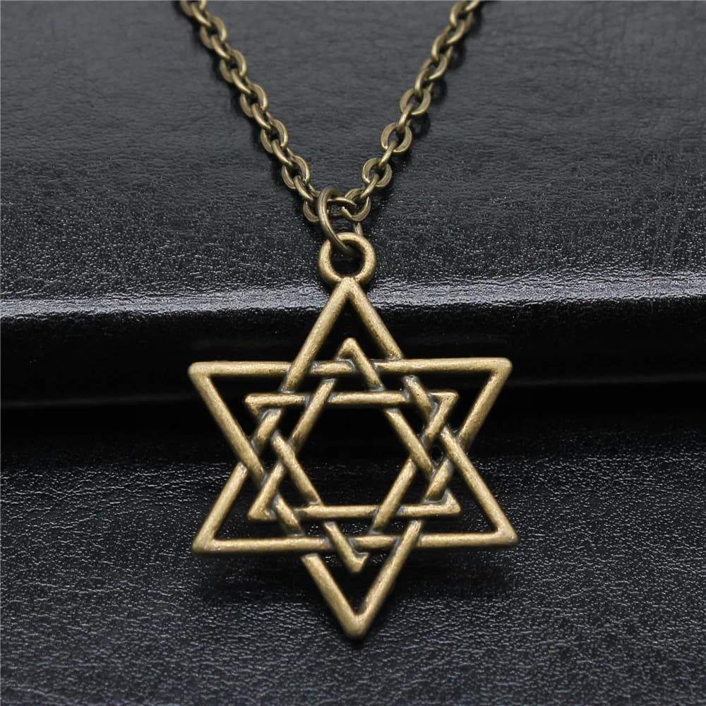 Star of David Pendant Necklace Silver Bronze Fashion Jewellery Gift — image 11