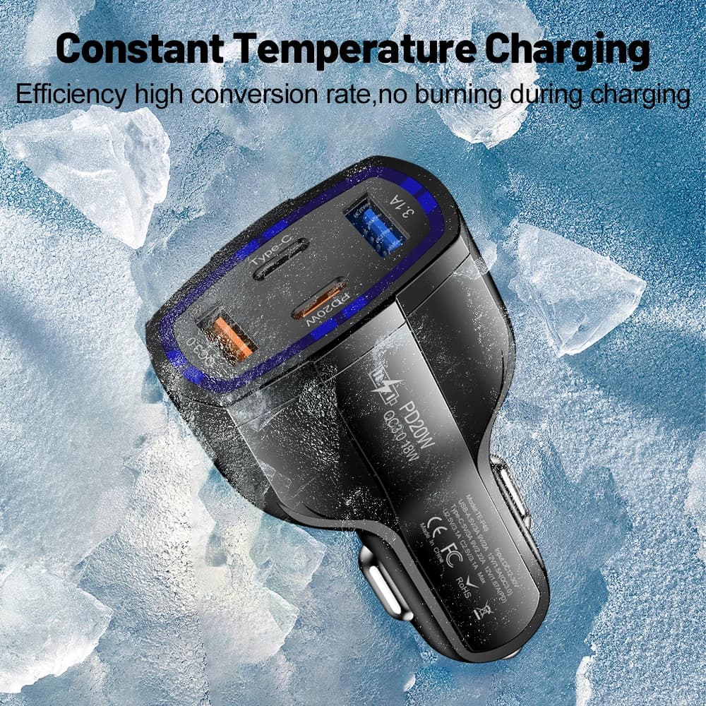 38W PD Type-C Car Charger QC3.0 USB Fast Charge Multi-Port New Charging One for — image 2