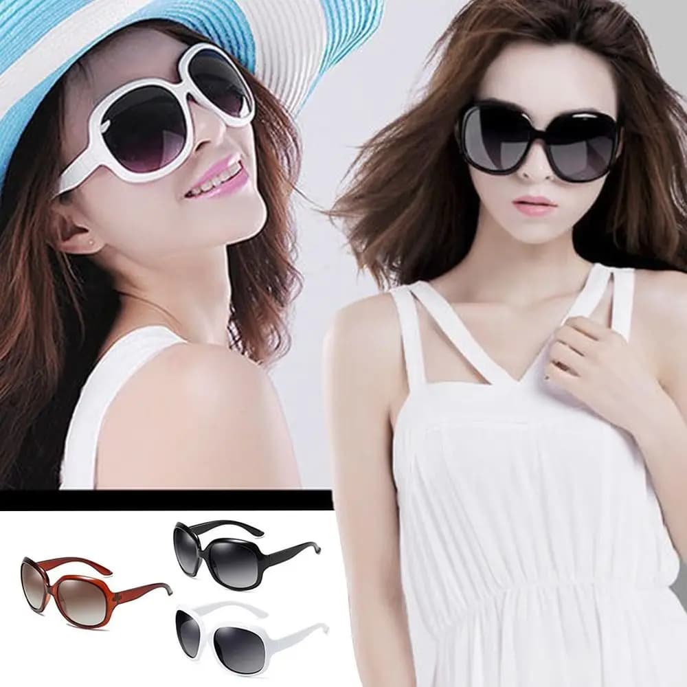 Polarised Sunglasses Women Square UV400 Vintage Oversized Shades — image 2