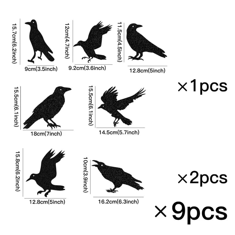 Halloween Black Crow Hanging Banner Garland Birdcage Paper Pendant Ornament — image 5