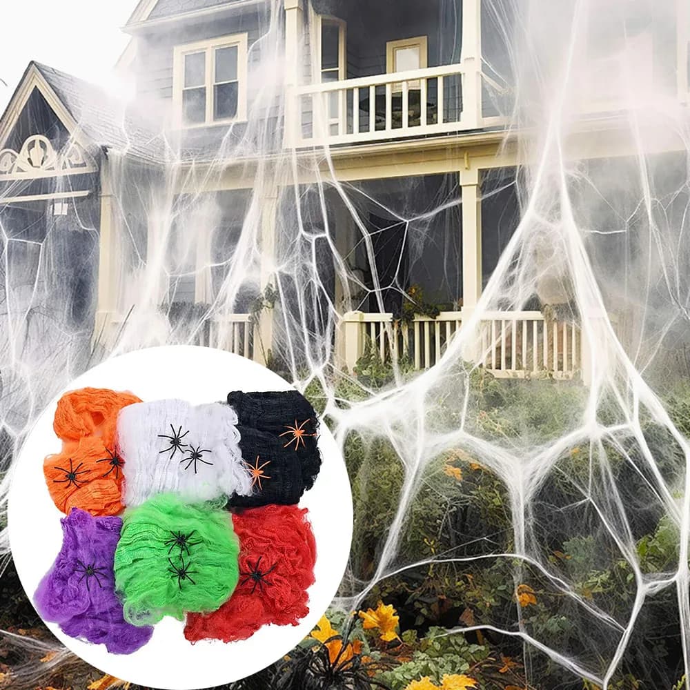 Halloween Decoration Spider Web Artificial Cobweb Stretchy for Horror House