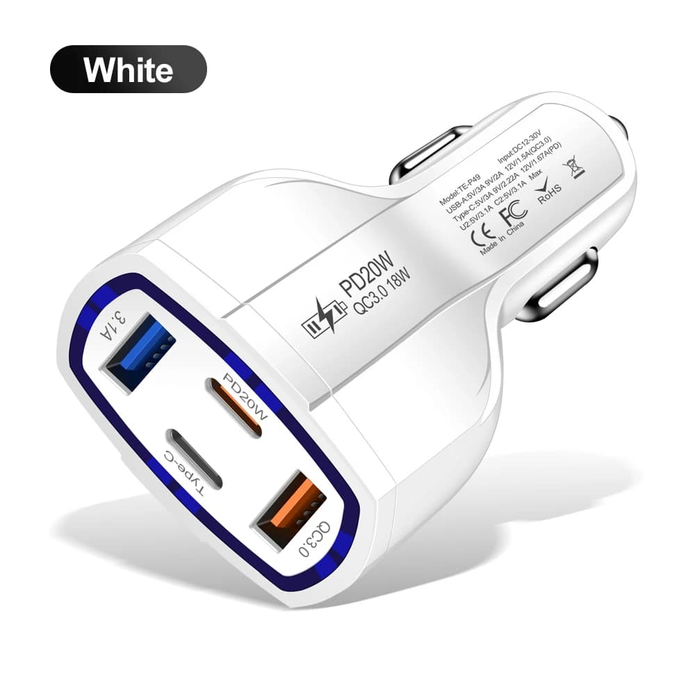 38W PD Type-C Car Charger QC3.0 USB Fast Charge Multi-Port New Charging One for — image 8