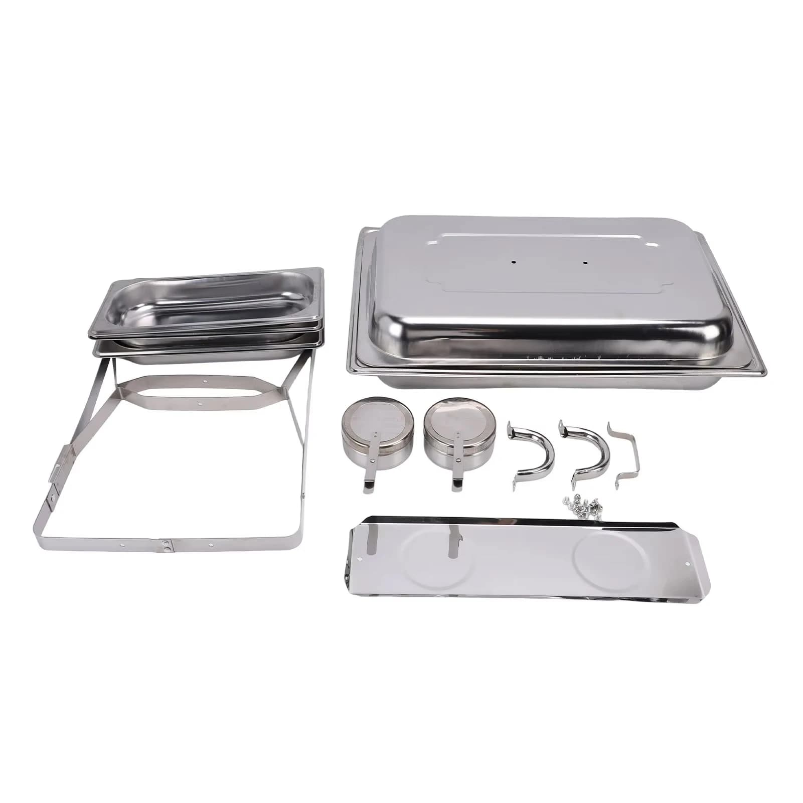Stainless Steel Catering Chafer 3 Compartment Buffet Food Warmer New Rectangle U — image 9