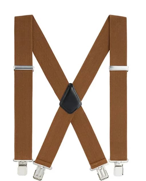 Men's Suspenders Braces 50mm Wide Elastic X-Shaped Four Clip Black — image 7