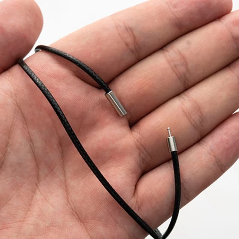 Braided Leather Necklace Wax Rope Chain Pendant Cord Secure Clasp New Leathers U — image 4