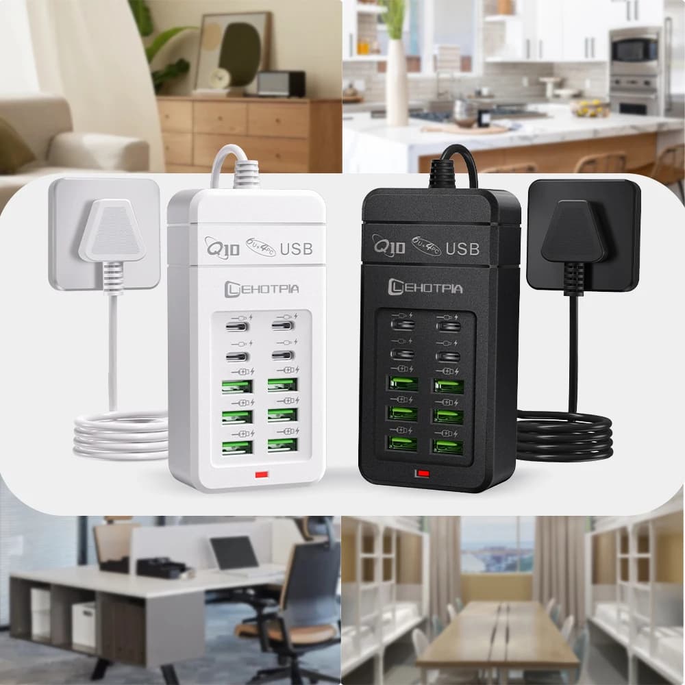 USB Charger Power Strip 6 USB-A 4 USB-C Ports with 1.2m Extension Cord — image 6