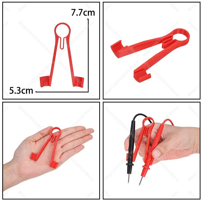 Multimeter Probe Holder 8mm One-Handed Test Lead Clip Electrician Red Black — image 7