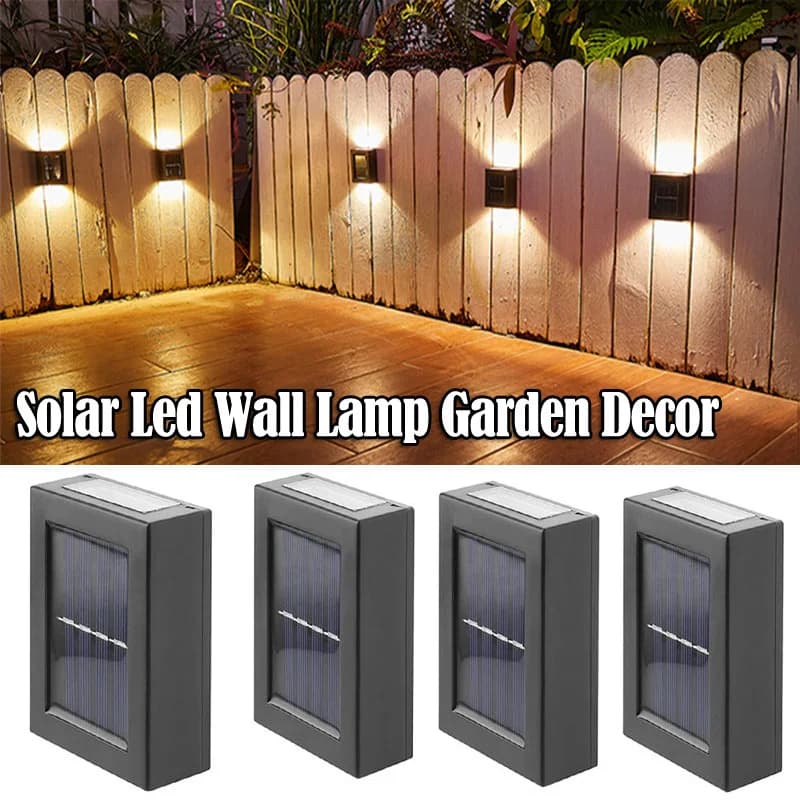 Solar Wall Light Waterproof Up Down Outdoor Garden Yard Stairs Lamp — image 2