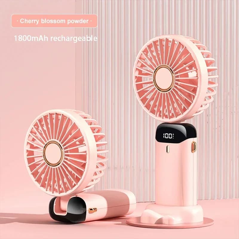 Portable Handheld Mini Fan 5 Speed USB Rechargeable Neck Hanging Foldable — image 7