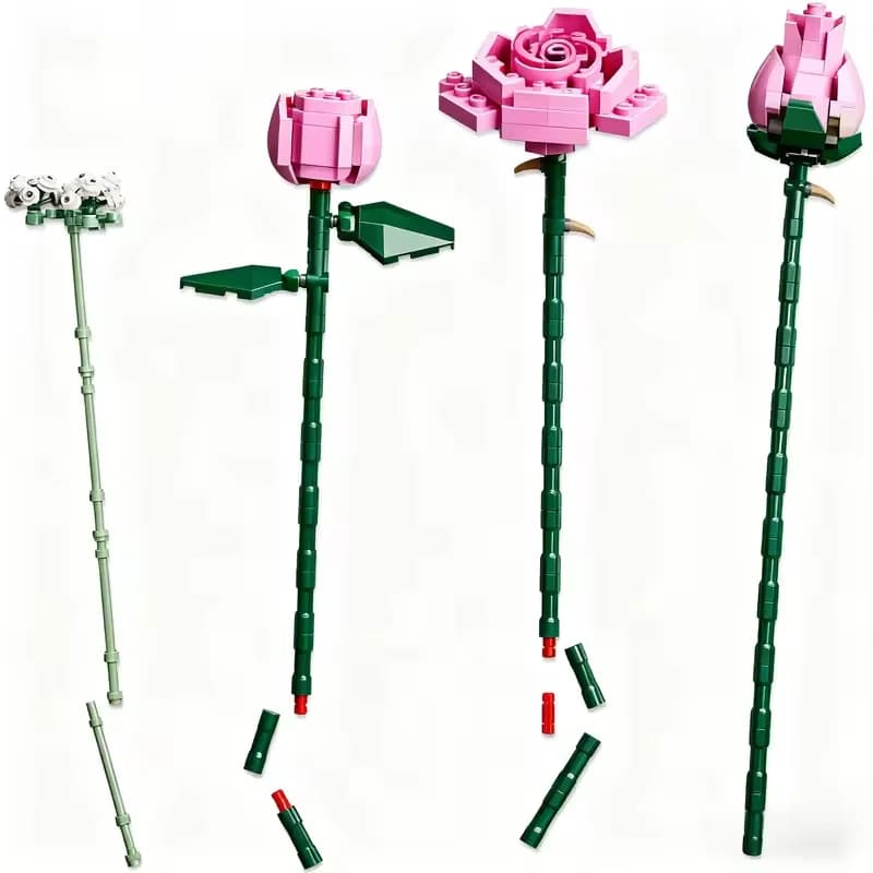 Pink Rose Bouquet Building Blocks Set 789 Pcs Flower Decor — image 2