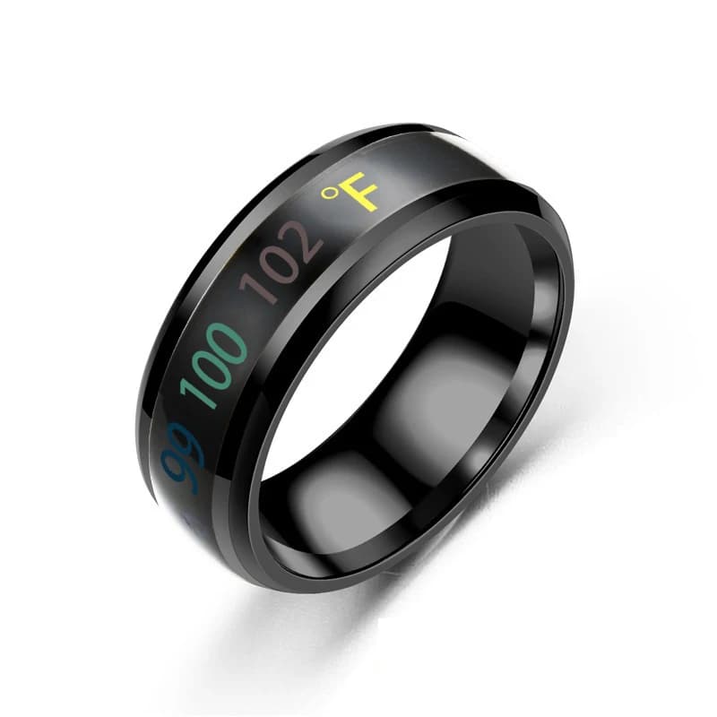 Smart Temperature Sensitive Mood Ring Stainless Steel Waterproof Couple Ring — image 10