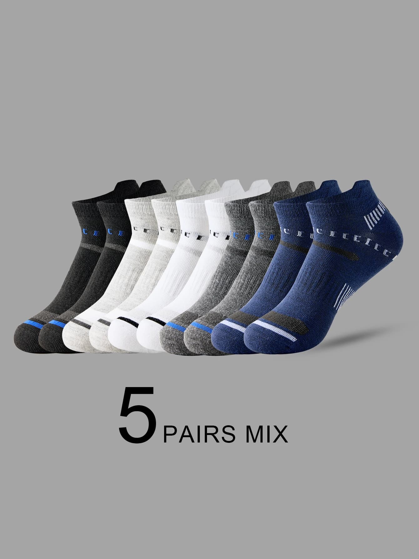 Men Ankle Socks 5 Pairs Breathable Sports Casual Athletic Mesh Short High For UK — image 8